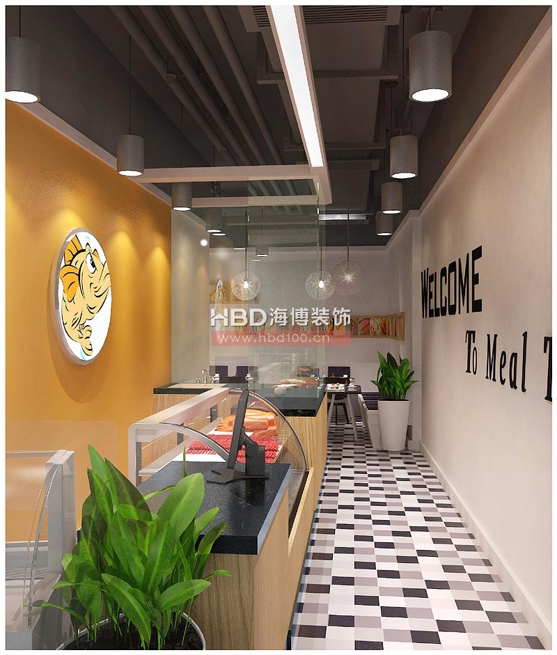 挪威三文魚餐廳裝修 產(chǎn)品區(qū)設(shè)計(jì)