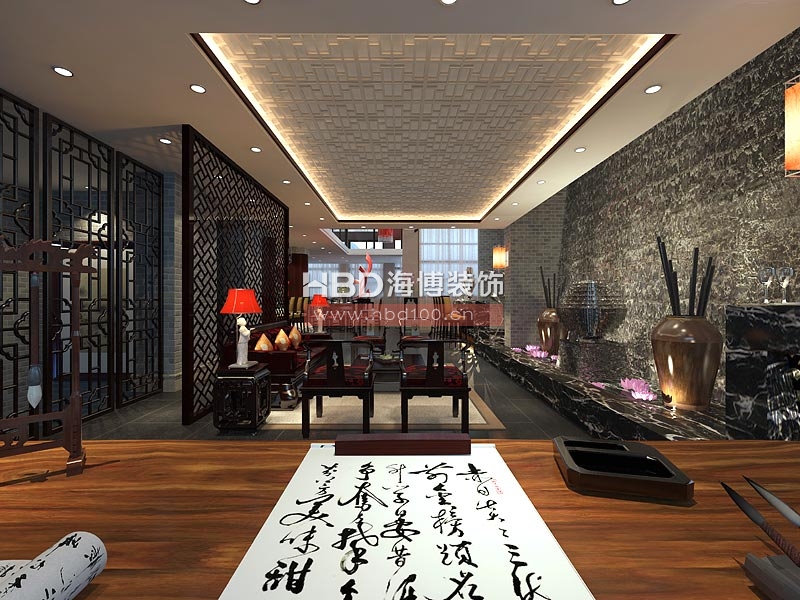 日熙貿(mào)易公司會所設(shè)計 書法區(qū)